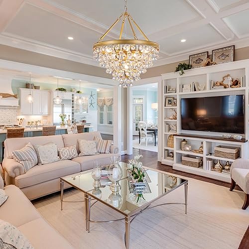 Miniatura 10 de Wellmet Candelabros modernos de cristal, 6 luces negras para comedor, lámpara de techo de granja para vestíbulo, dormitorio, sala de estar, entrada,