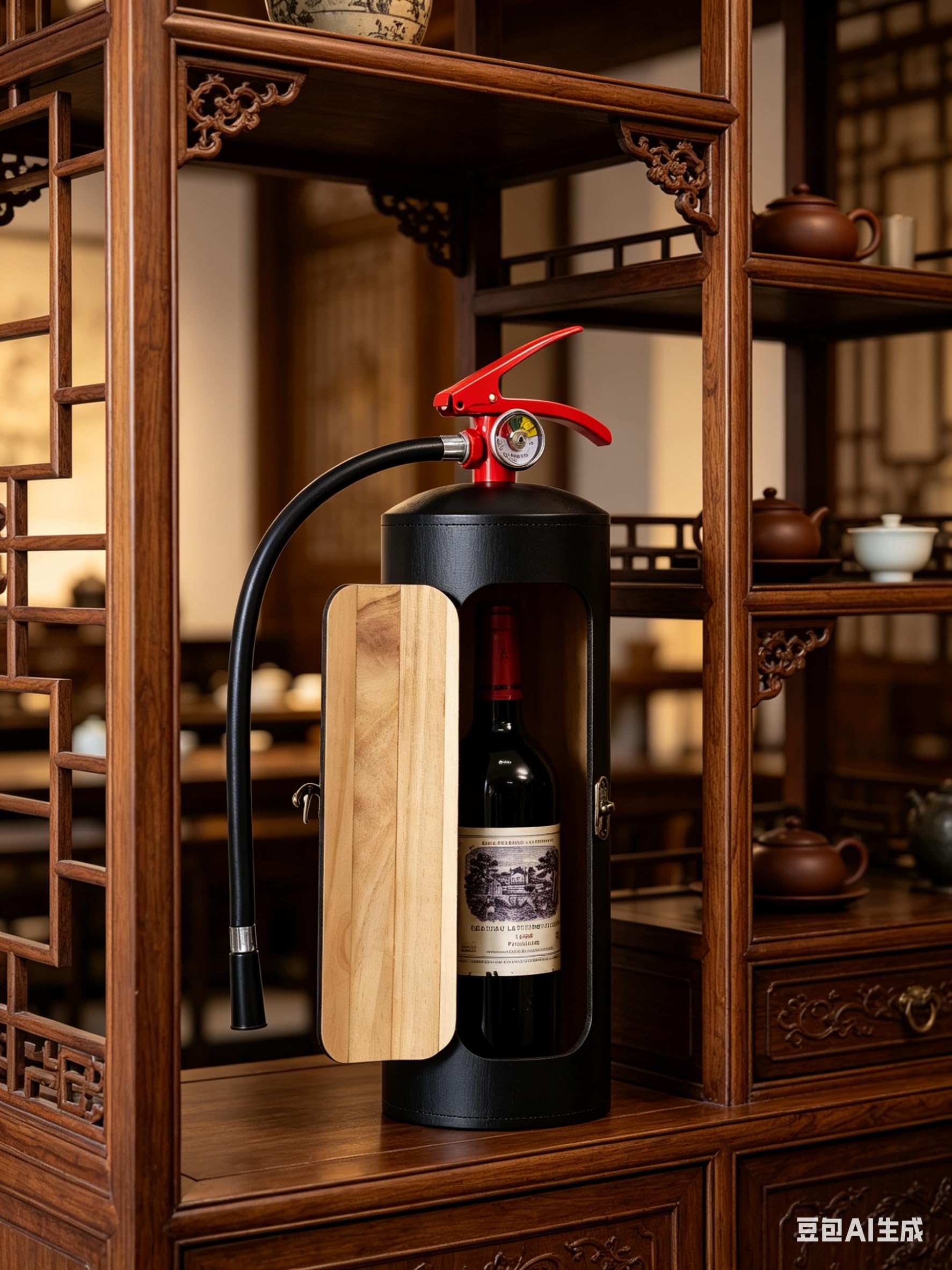Estintore in legno, minibar, per amanti del whisky, vigili del fuoco, regalo per uomini