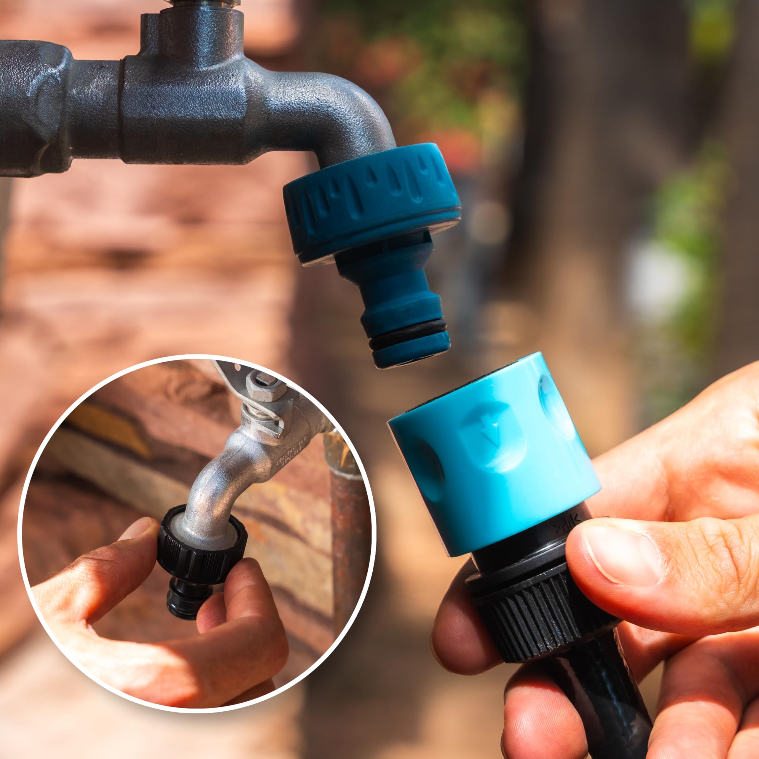 Cecotec Carrete de Manguera de 30m HydroShell 30. Enrollador Automático con SlowReturn Technology, Portátil y Ergonómico, Incluye Boquilla Simple y Pistola Pulverizadora, Conexión Universal 3in1
