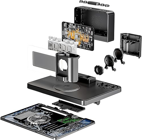 Miniatura 9 de Estación de carga rápida inalámbrica, reloj despertador 7 en 1 con soporte de cargador inalámbrico, base de carga para Apple, para múltiples