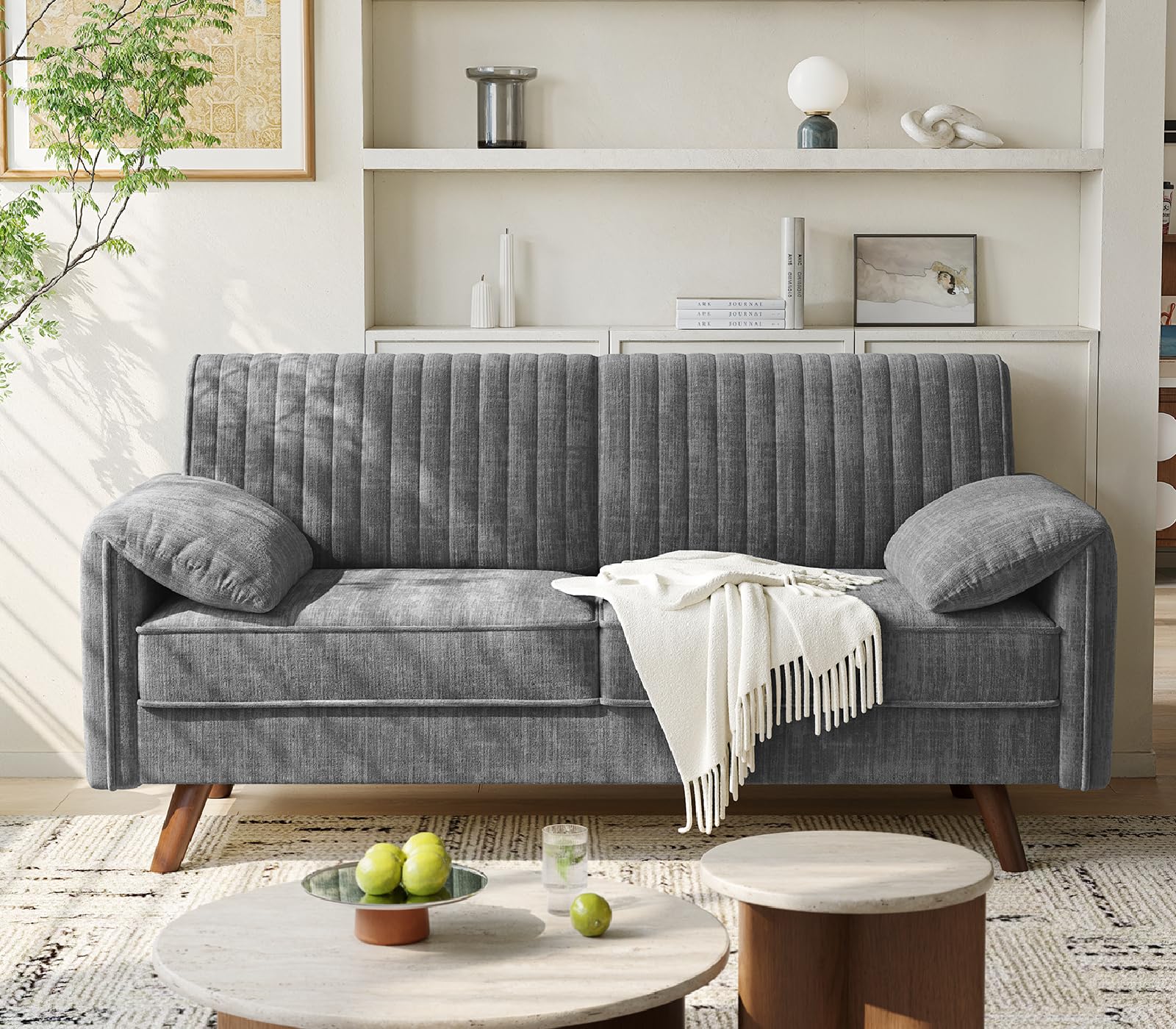 ONBRILL 64.5 inch Chenille Loveseat Couch