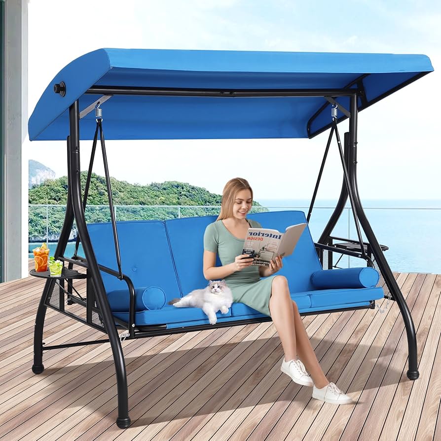 Replacement Parts 3-Seat Outdoo Poch Swing With Stand Adjustable