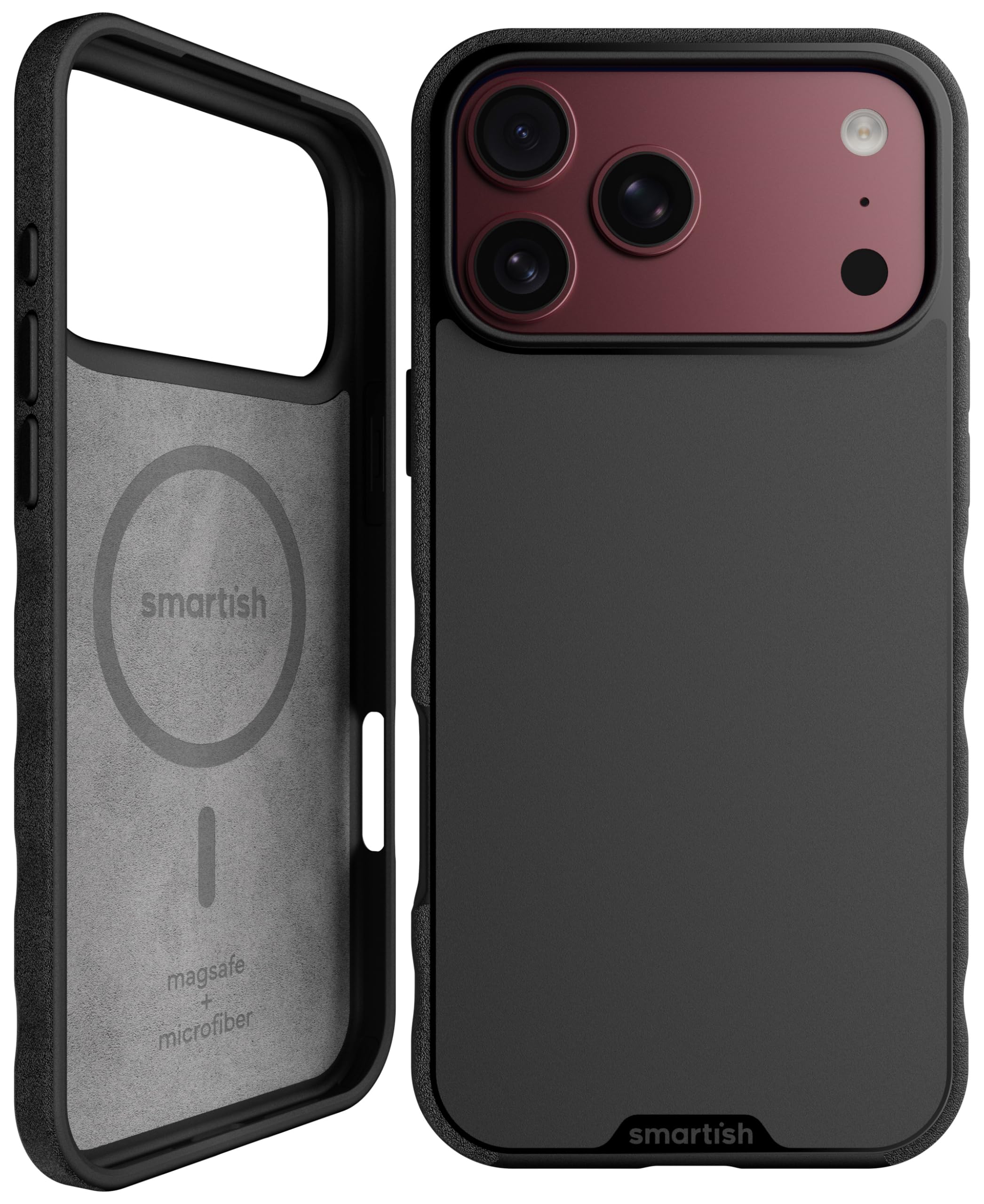 Smartish iPhone 18 Pro Max/17 Pro Max MagSafe Case, Gripmunk, Slim, Black | Thin, Grippy & Protective, Magnetic with Microfiber-Lined Interior, Drop-Tested from 6 Feet, Raised Edges for Screen & Camera