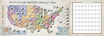 地図・旅行ガイド 50 State commemorative quarters Littleton Company 50 State Commemorative Quarters Giant Coin