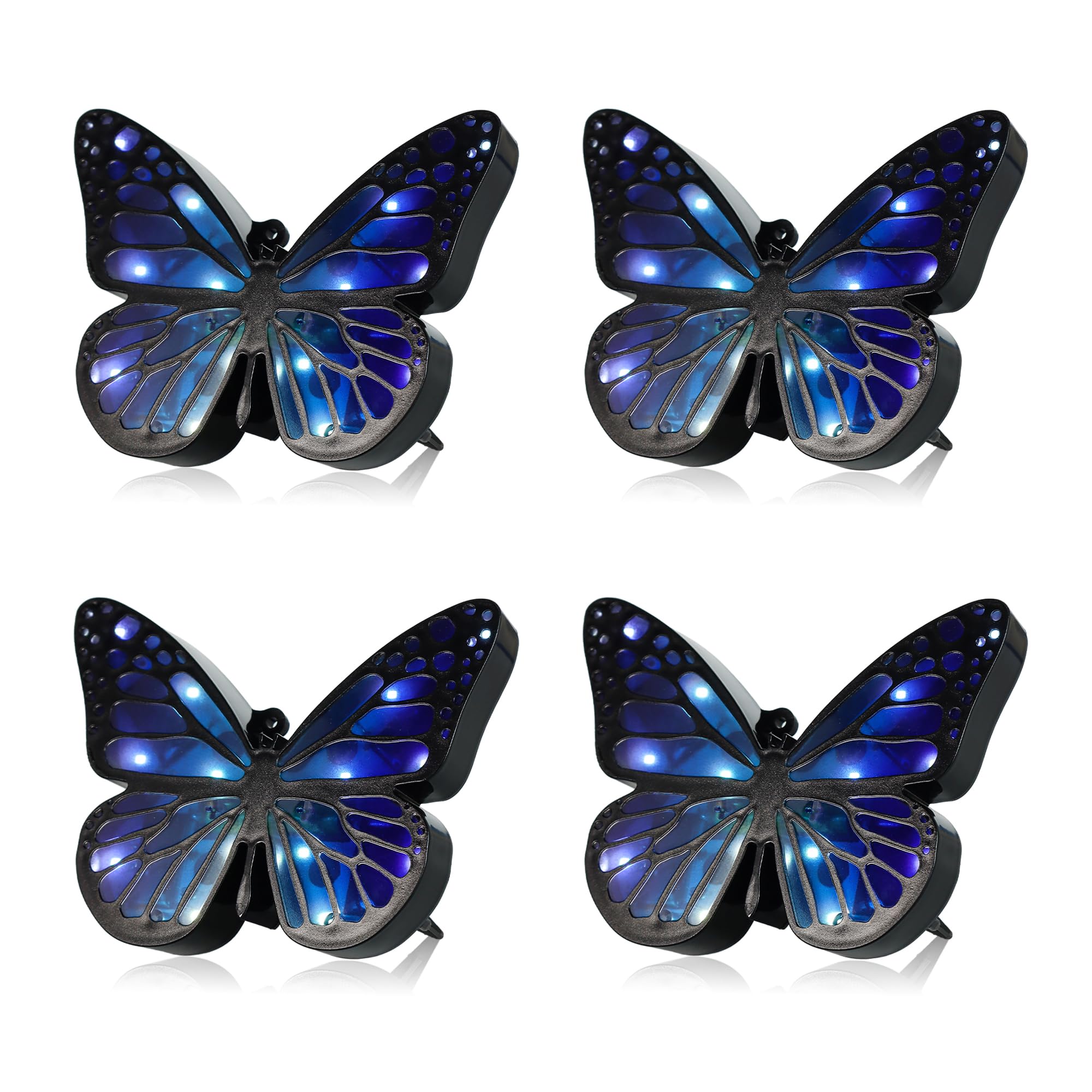 Roaming Light Ground Lights, Equipped with 4 Solar Lights for Outdoor Waterproofing, 14 LED Solar Landscape Lighting, Suitable for Gardens, courtyards, terraces, corridors, Lanes, and walkways (Blue)