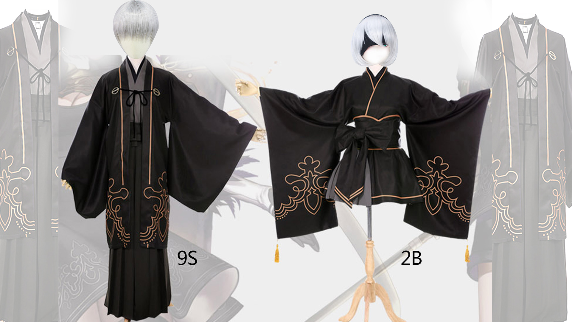 Amazon.com: EROOLU Nier 9S Yorha 2B Cosplay Costume Kimono Set