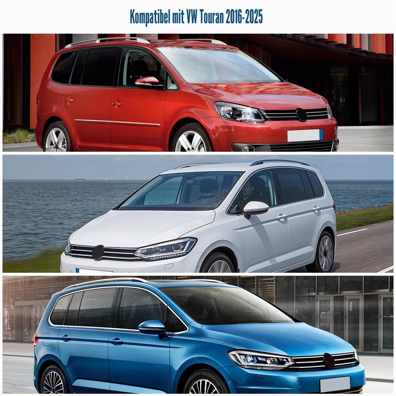 8PCS Sonnenschutz Auto Frontscheibe für VW Touran 5T 2016-2025 | Keine Saugnäpfe Erforderlich, Thermomatte Fahrerhaus Innen, Blockt UV-Strahlen, Privatsphäre und Effektiver Hitzeabwehr