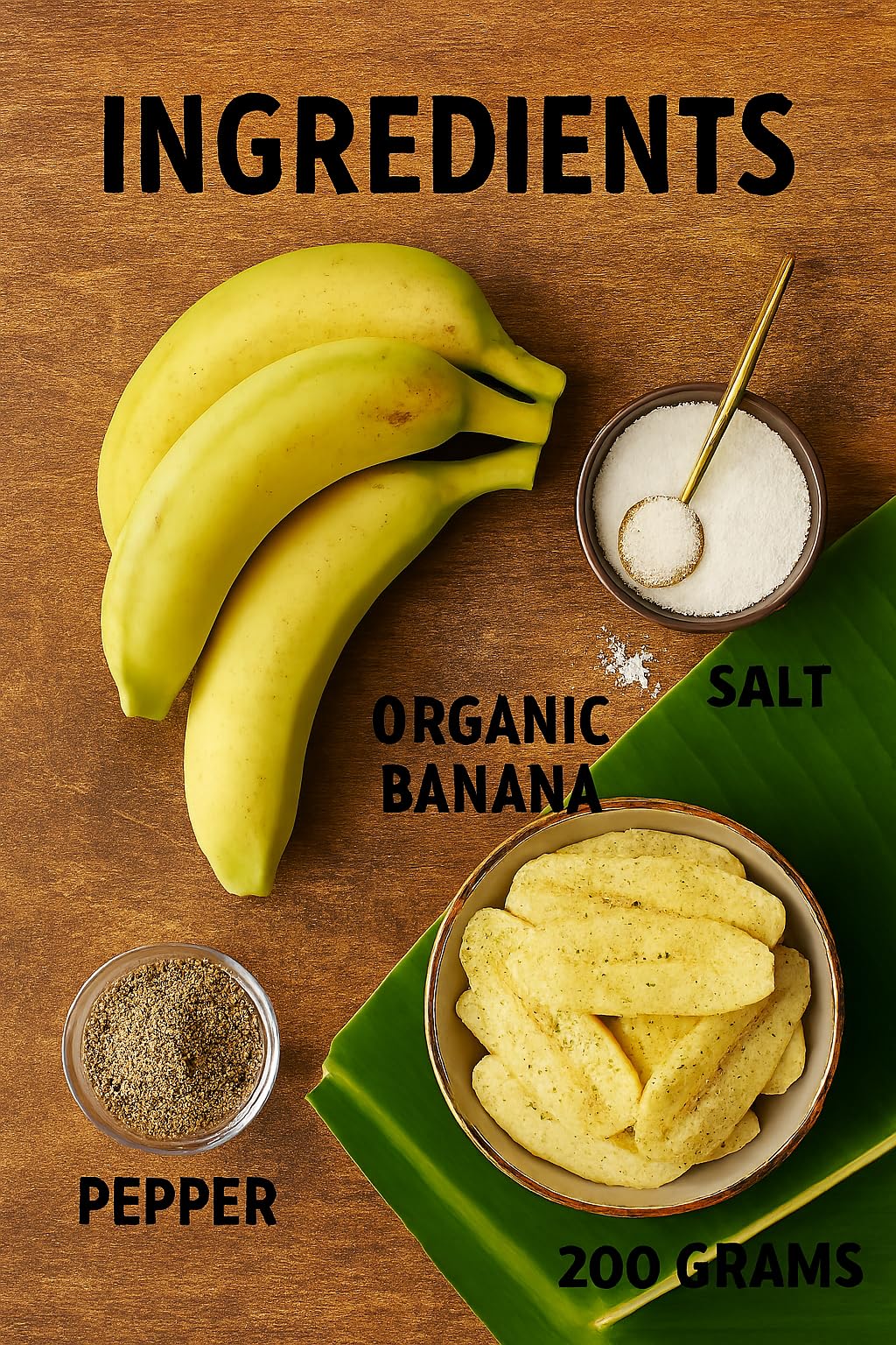 Gratitude South Indian Style Banana Chips Salt & Pepper – Handmade, Organic, Nylon Cut 200g