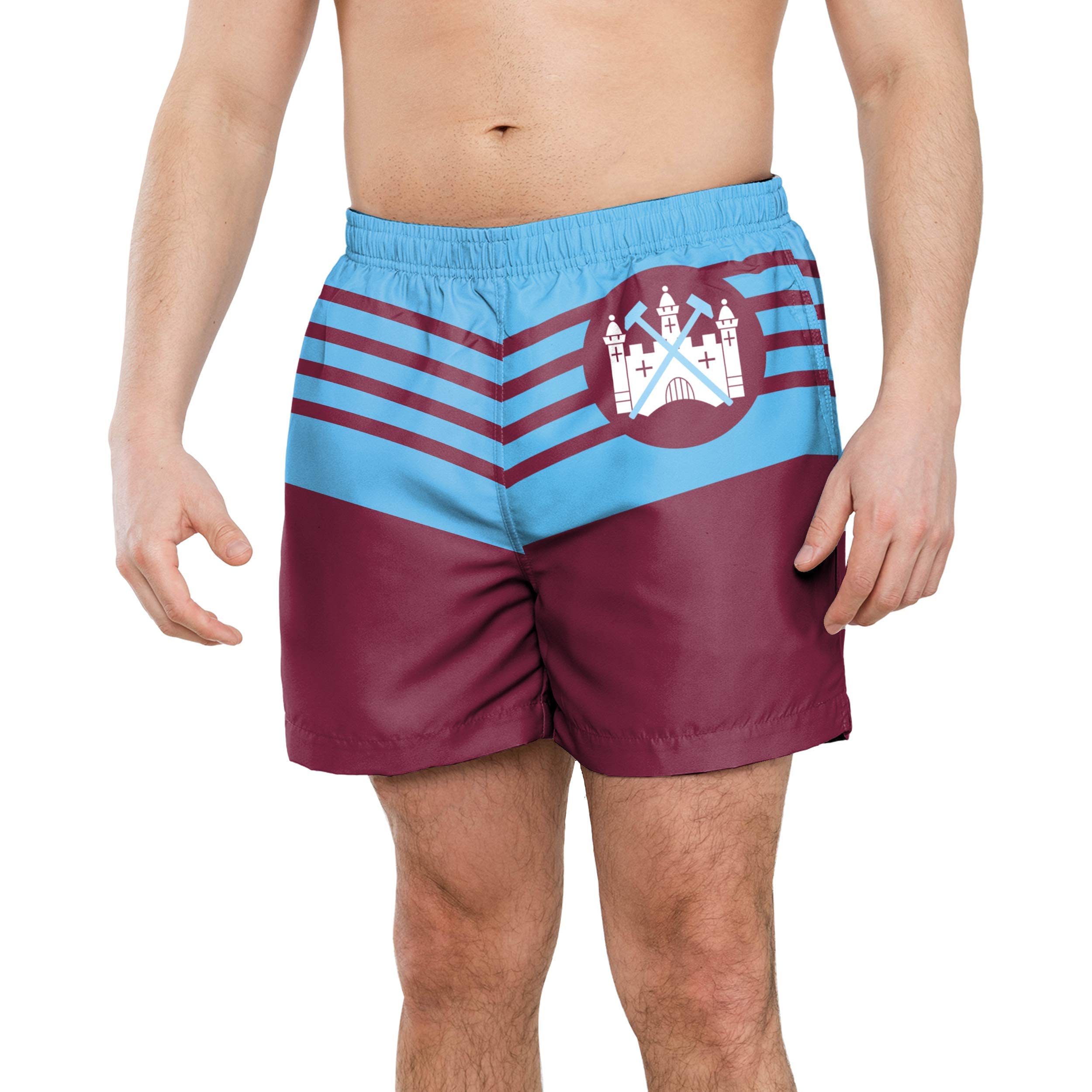 FOCO Official Football West Ham United FC Retro Football Beach Shorts Medium