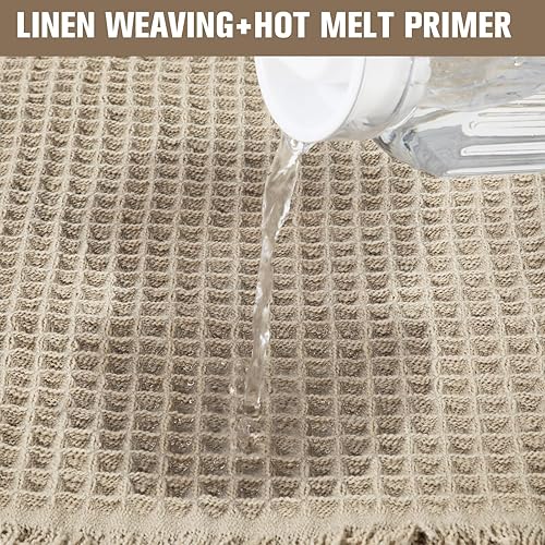 Miniatura 4 de Nuanchu 4 tapetes de baño de gofres, antideslizantes, de secado rápido, tapetes de baño delgados, juegos de alfombras extrasuaves adecuadas para