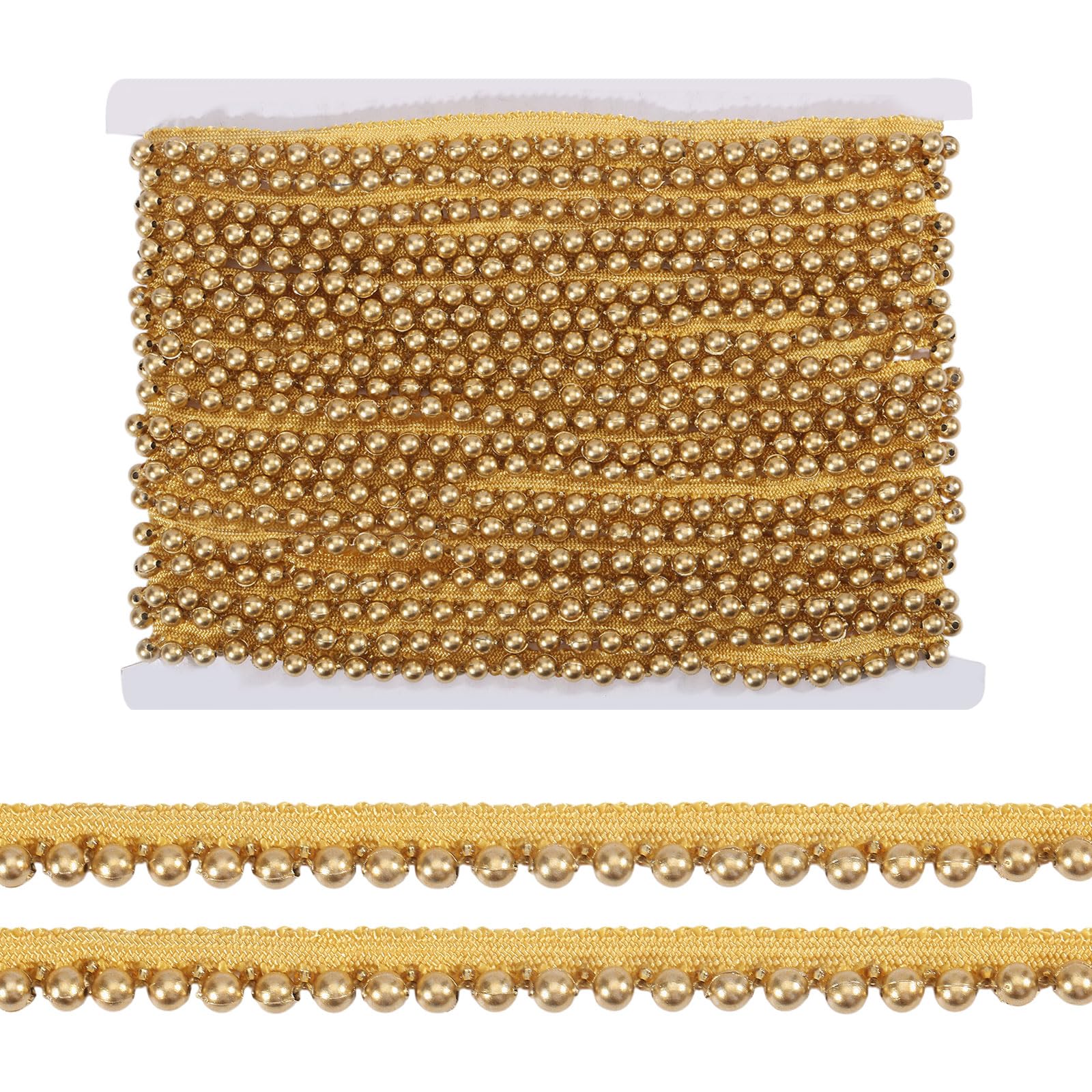 Bordure en dentelle perlée dorée GLOBLELAND de 9,1 m pour mercerie et création de robe