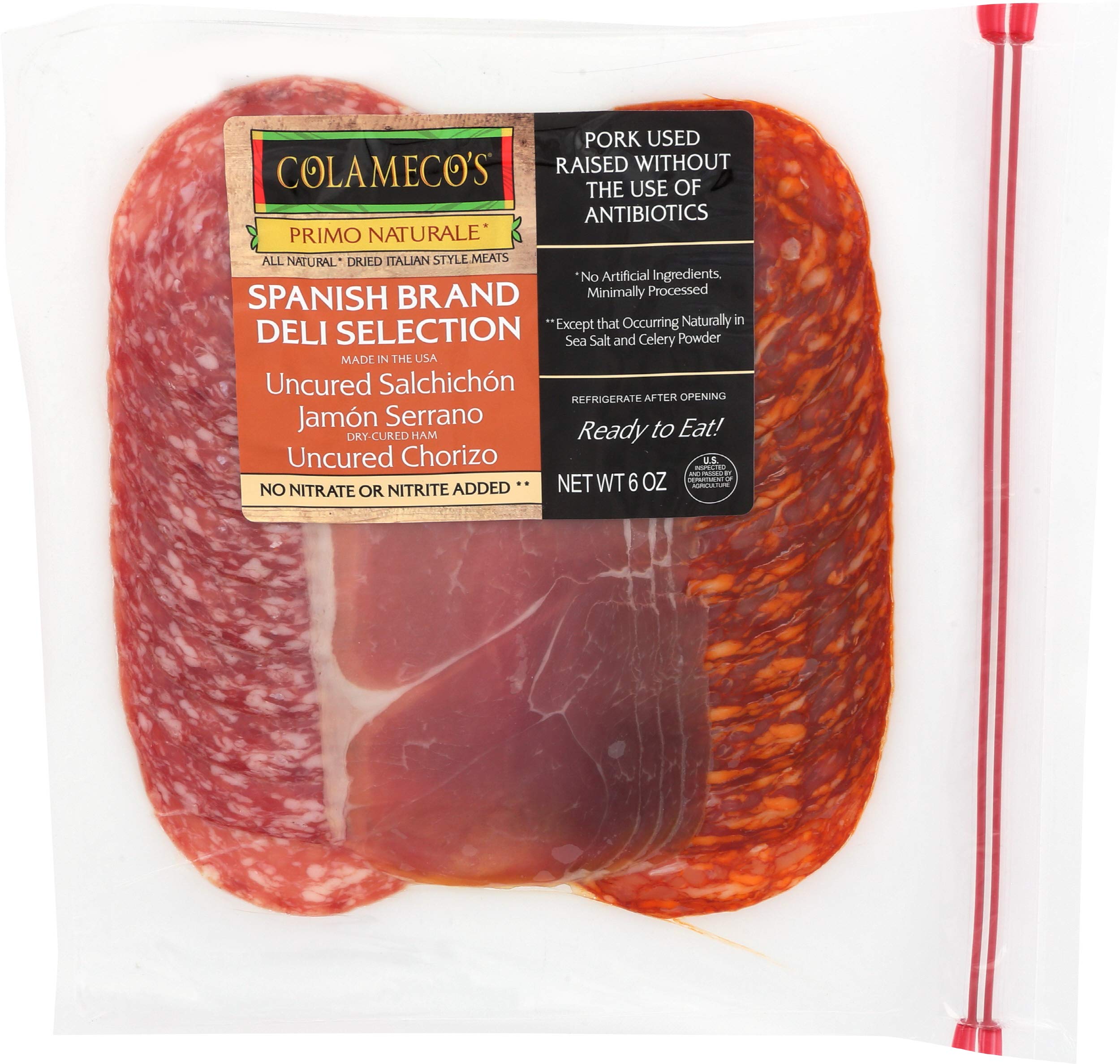 Colameco's, Spanish Brand Deli Meats - Uncured Salchichon, Jamon Serrano, & Uncured Chorizo, 6 oz