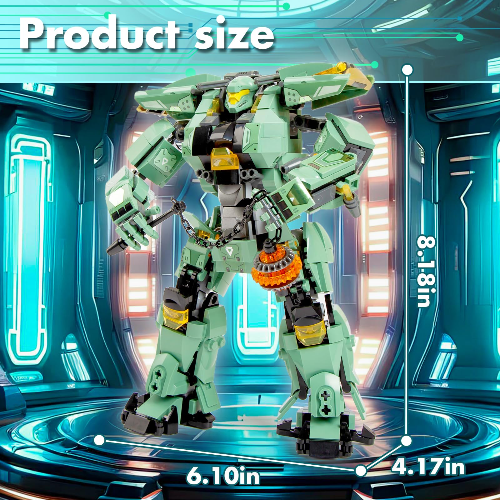 MZMSBAO Transforming Robot Mech Building Block Sets, Destroy Warrior City Soldier Mech Model Action Mech Model Building Kit, Cool Robots Toys Gift for Adults and Kids Boys 6 7 8 10+, ?542 PCS?