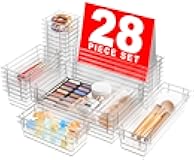 【Military Grade】 Drawer Organizer, 【5S𝗶𝘇𝗲】 Clear Makeup organizer, 【Holds 177 Items】 Bathroom Organizers and Storage, Plastic Desk Organizer Divider, Organizer Bins for Office Vanity