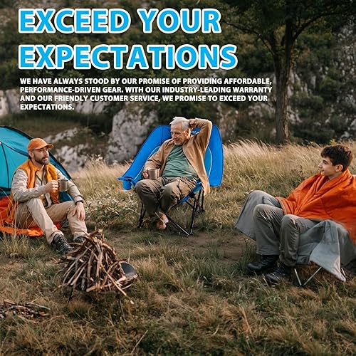 Miniatura 7 de Silla de campamento de gran tamaño para exteriores, soporte resistente de 500 libras para adultos, silla de césped ancha plegable portátil con