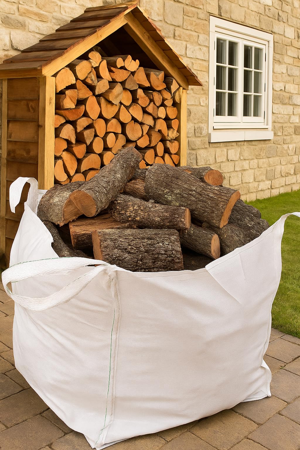 Cajón Leña de Encina 1200kg (3x400). Leña para Chimenea, Caldera y/o Estufa. Leñas de Las más duras Que Hay. Tiene una Larga consistencia y duración. Troncos medianos. Leñas Encina.