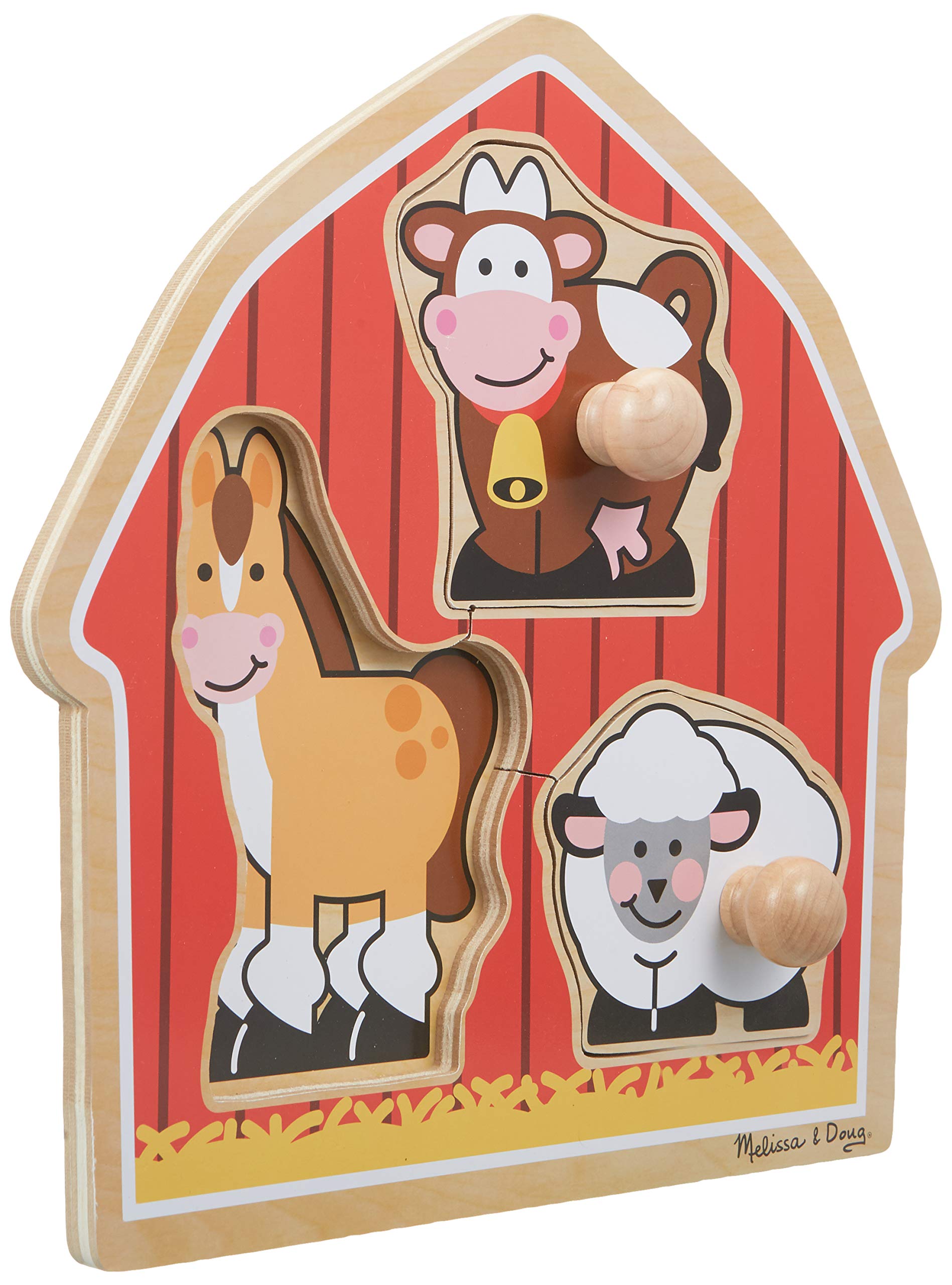 Melissa & Doug – 20 Aimants En Bois Animaux Sauvages Et Domestiques, étui De Rangement, Jouet Montessori Dès 3 Ans