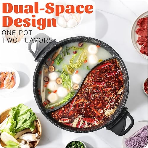 Miniatura 3 de TWIN Olla eléctrica con divisor  Olla antiadherente de aluminio fundido EvenHeat para cocinar sin manchas  Calentamiento rápido de 1500 W  Olla