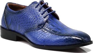Gator3N Mens Alligator Crocodile Print Oxfords Fashion Lace Up Dress Shoes