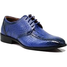 Gator3N Men's Alligator Crocodile Print Oxfords Fashion Lace Up Dress Shoes