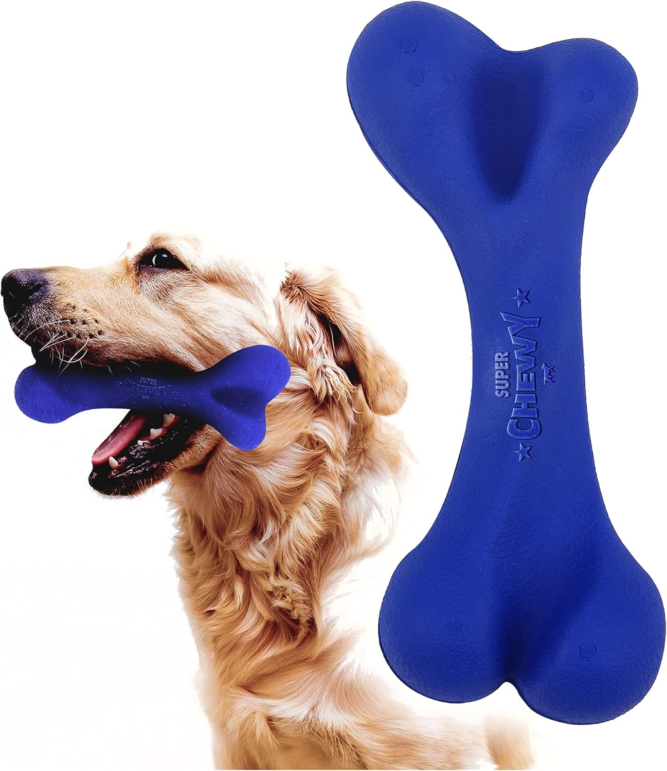 Tuff Pupper SuperChewy Tough Dog Bone Toy Strong Natural