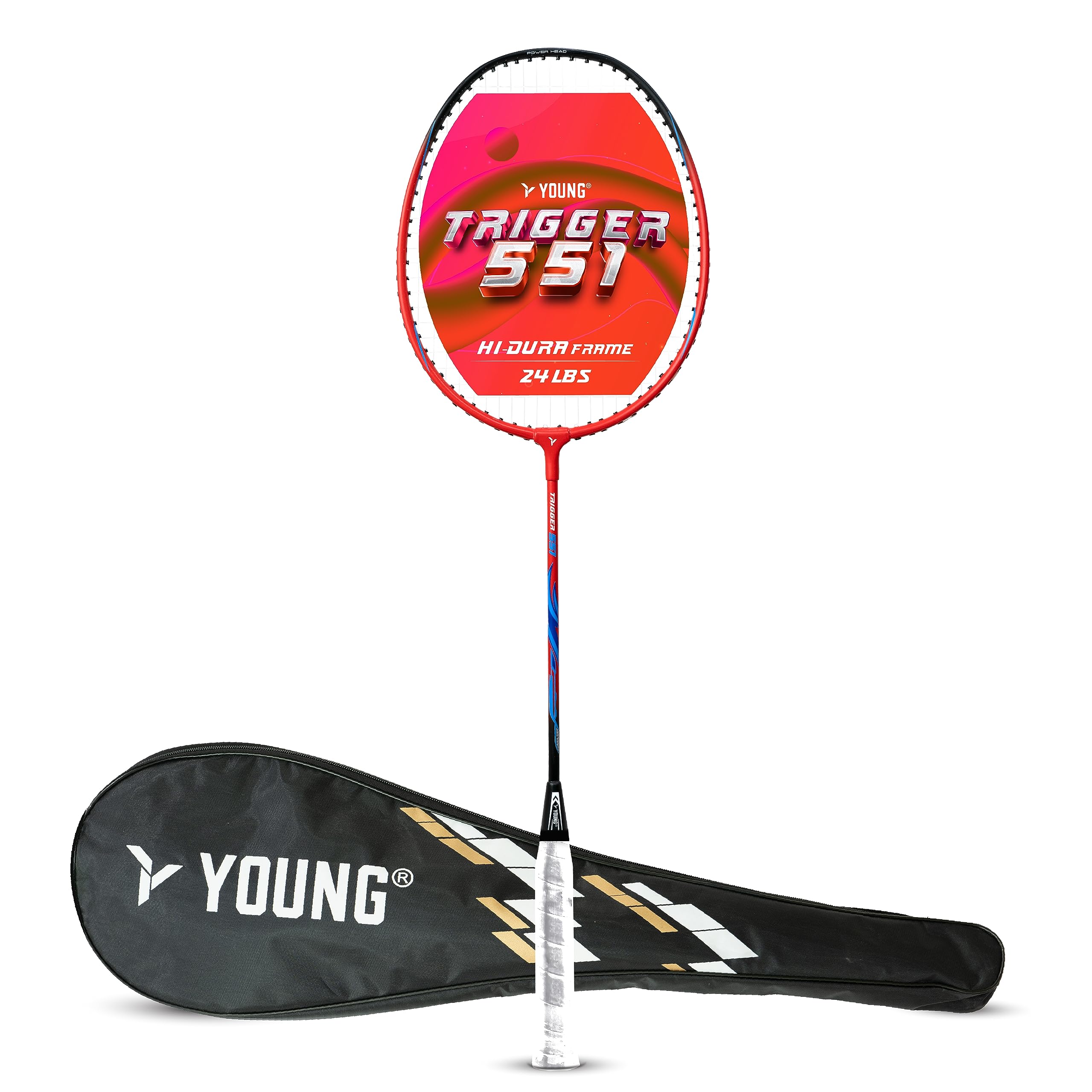 YOUNG Aluminium Trigger 551 (Power Head, High Durable) Strung Badminton Racket with Free Full Cover (Red) (B0CB6RDCTH) Amazon Price History, Amazon Price Tracker