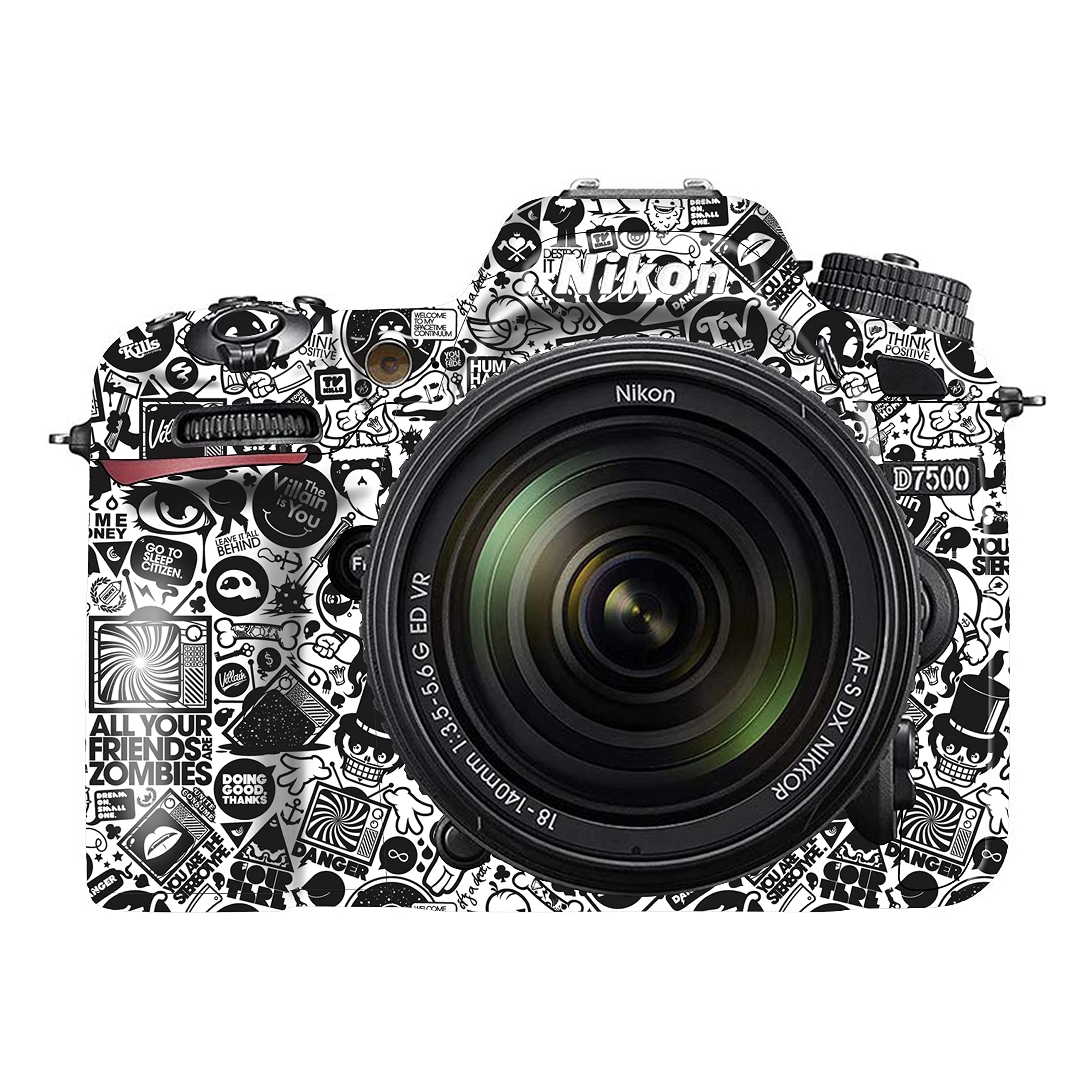 WRAPTURE. Premium DSLR Camera Scratchproof Protective Skin for Nikon D7500 - No Residue Removal, Bubble Free, Scratch Resistant, Stretchable, HD Quality Printed - HDCS-Nikon-D7500 (Design 07)