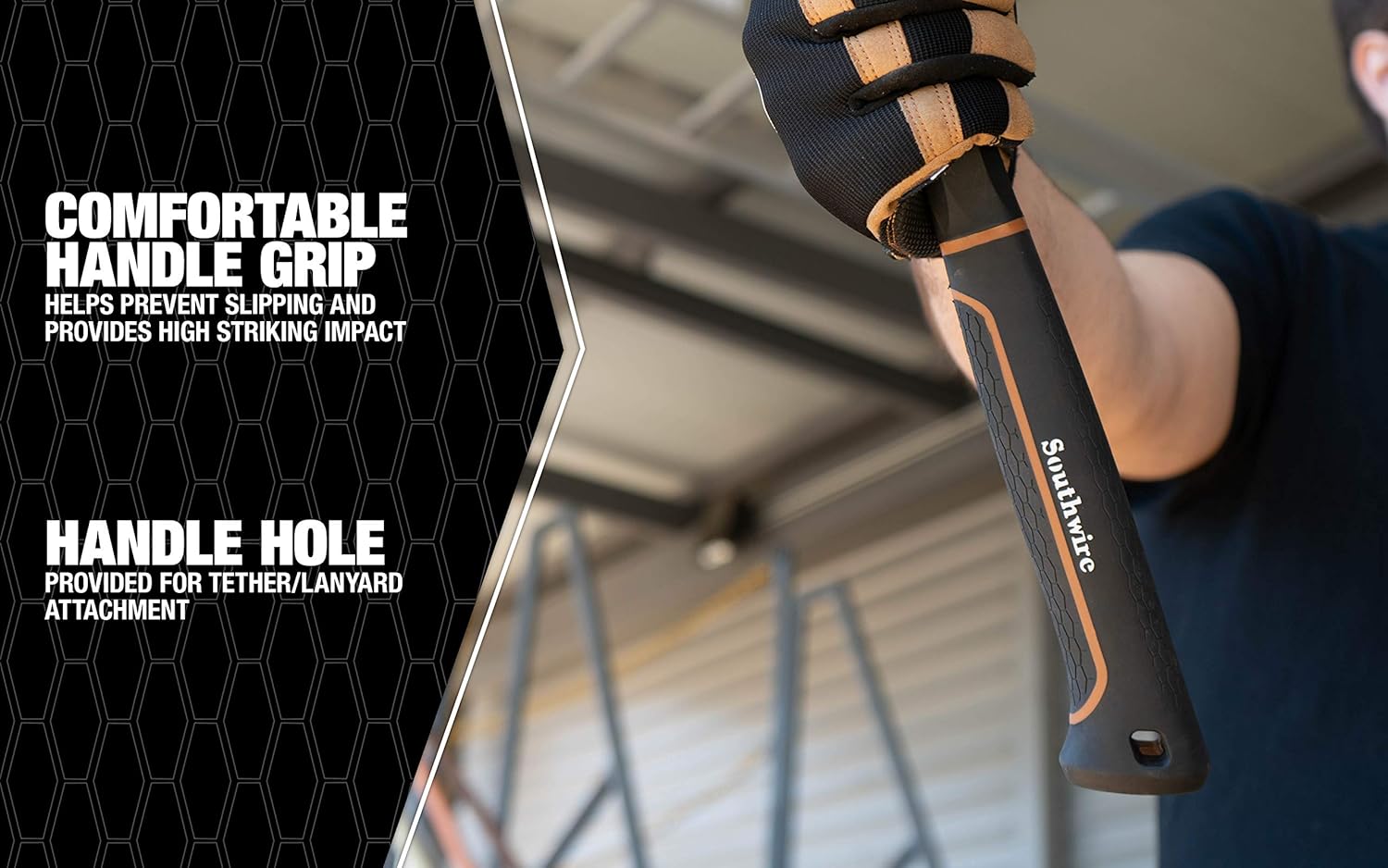 Southwire Bmeh-20 20 OZ. Heavy Duty Electrician's Hammer; 20 oz. Head with Smooth Face; Heavy Duty Drop Forged Steel Tether Hole For Safety; Lightweight Fiberglass Handle; 1.75 Lbs 65116840