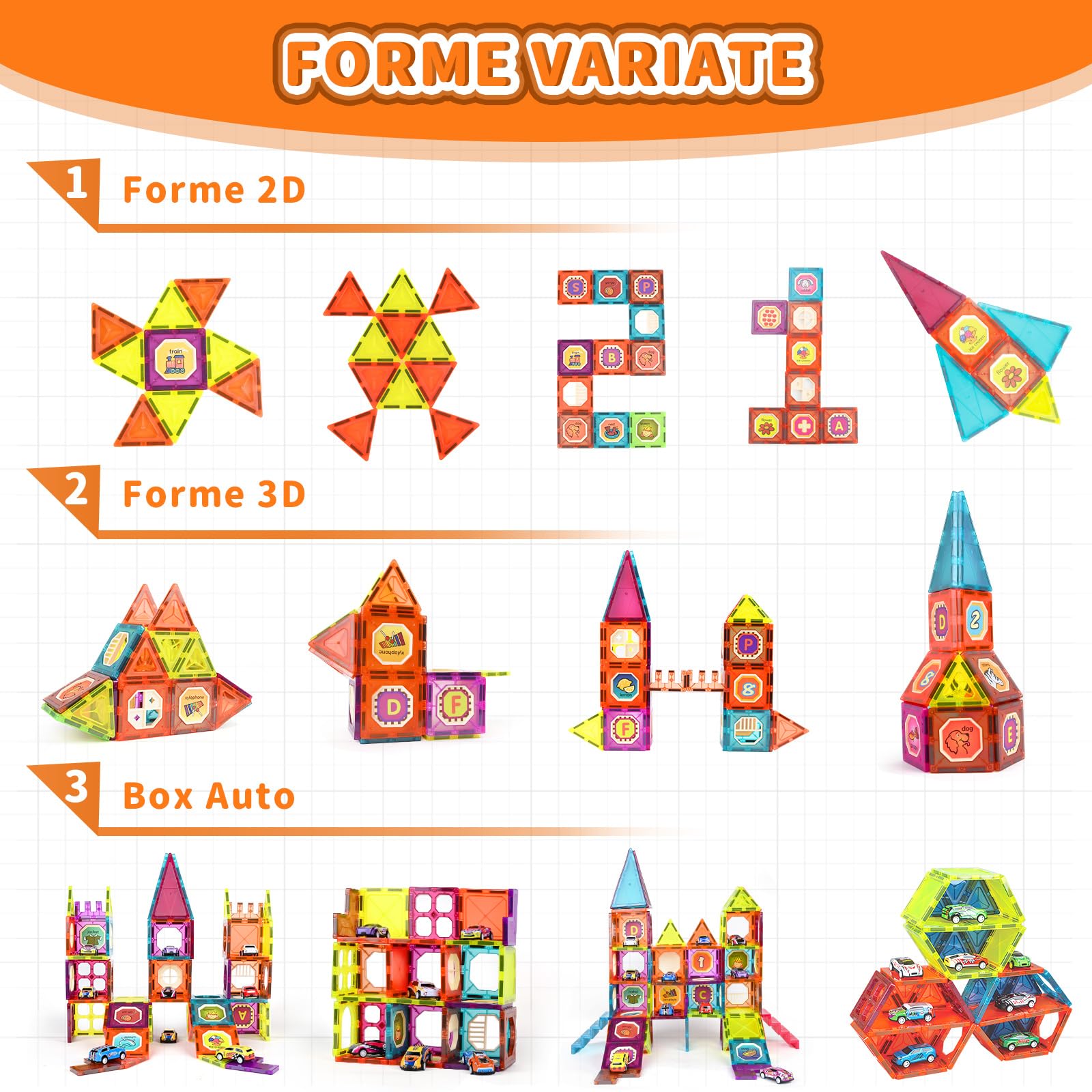 Gavgroom Costruzioni Magnetiche 95 Tessere Magnetiche Bambini Giochi Magneti Costruzioni per Bambini 3 Anni con 10 Macchinine a Frizione Regalo per Ragazzi e Ragazze di 3 4 5 6 Anni