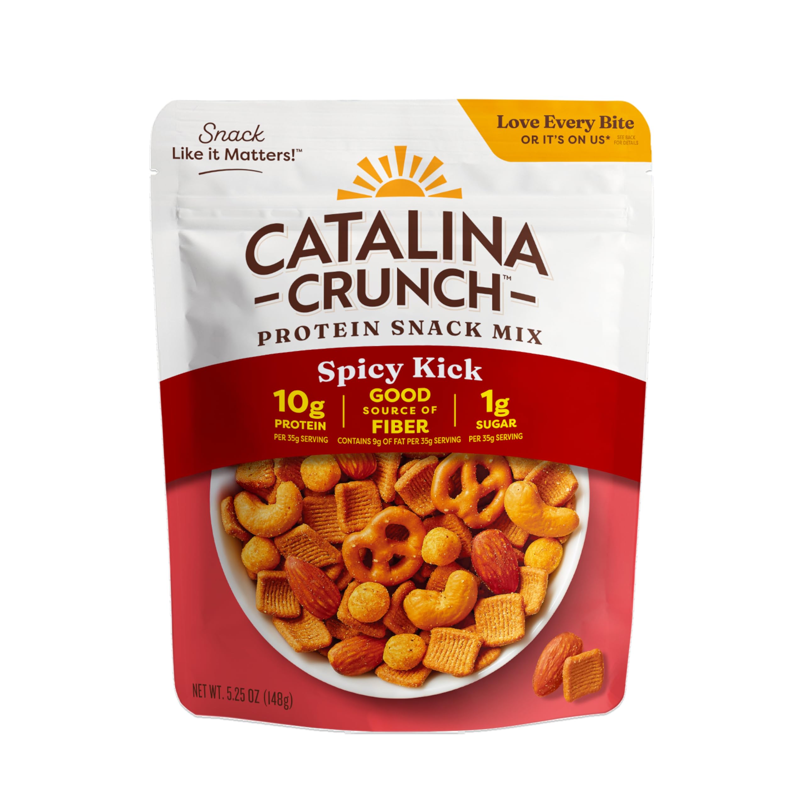 Catalina Crunch Protein Snack Mix, Spicy Kick, 5.25 oz Bag (Pack of 1) | 10g Protein, 1g Sugar per Serving, Good Source of Fiber, Gluten Free, Packaging May Vary