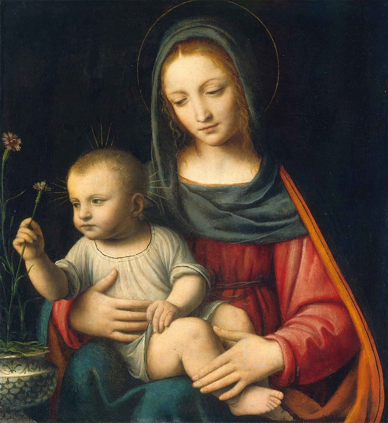 ARTXLXXBN Famous Prints Artwork Pictures Poster Painting Art the Lady of the Carnation by Bernardino Luini Artwork Landscape Pictures for Home Decor 60x90cm