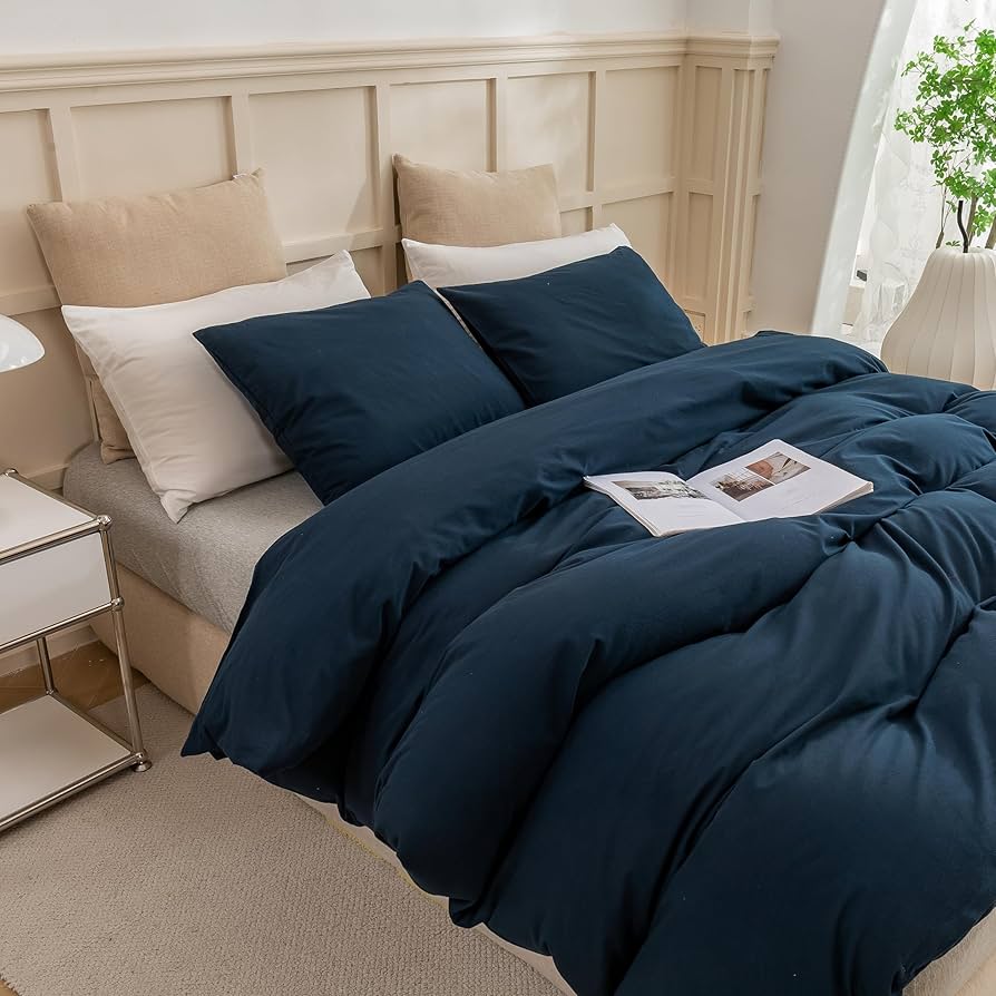 Amazon.com: ECOCOTT Navy Blue Duvet Cover Oversized King