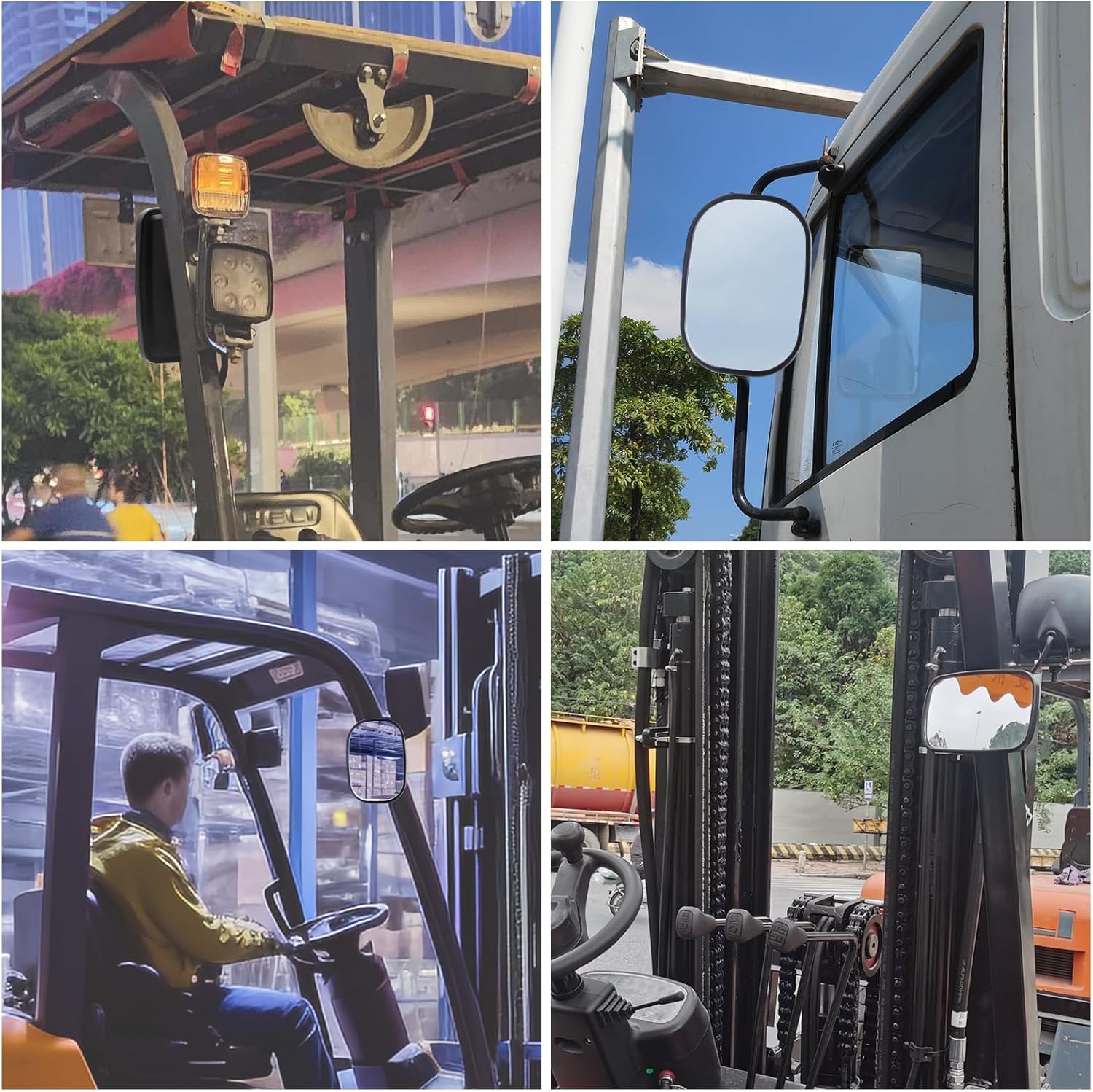 Truck Mirrors 7x10", Tractor Rear View Mirrors Blind Spot Convex Mirror Improves Visibility for Excavator RV Forklifts Farm Harvester Offroad, Lorry 1Pcs