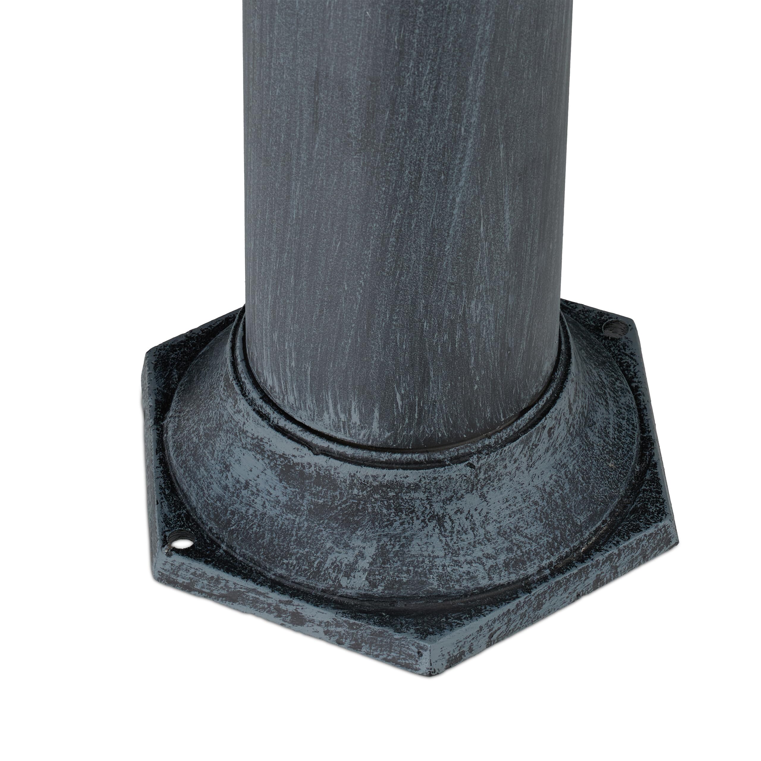 Relaxdays Fuente de Agua de Estilo Antiguo, con Grifo Jardín, 84x21,5x25 cm, Terraza, Patio, Decorativa, Gris