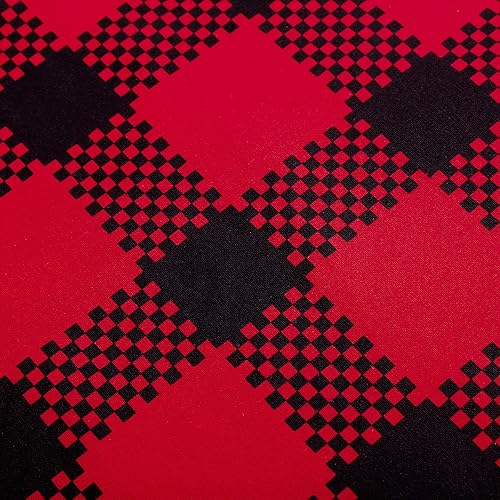 Miniatura 3 de Aneco Paquete de 3 bolsas de Navidad de algodón a cuadros de 23 x 17.5 pulgadas, tamaño grande, con cordón, bolsa de almacenamiento para calcetines,