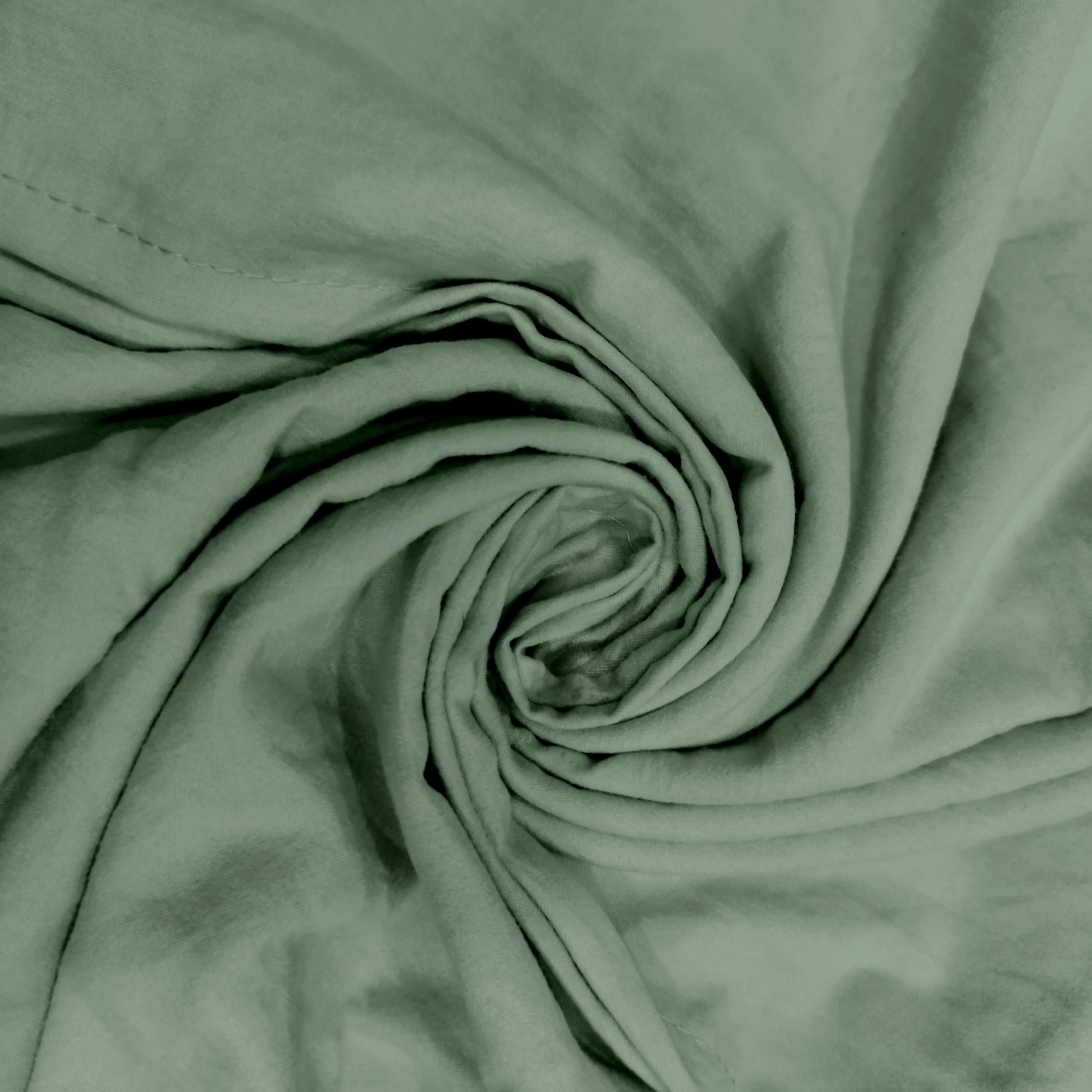 Soleil d'ocre, Boheme Washed Microfibre Duvet Cover Set 260 x 240 cm Sea Green, Reine - Image 3