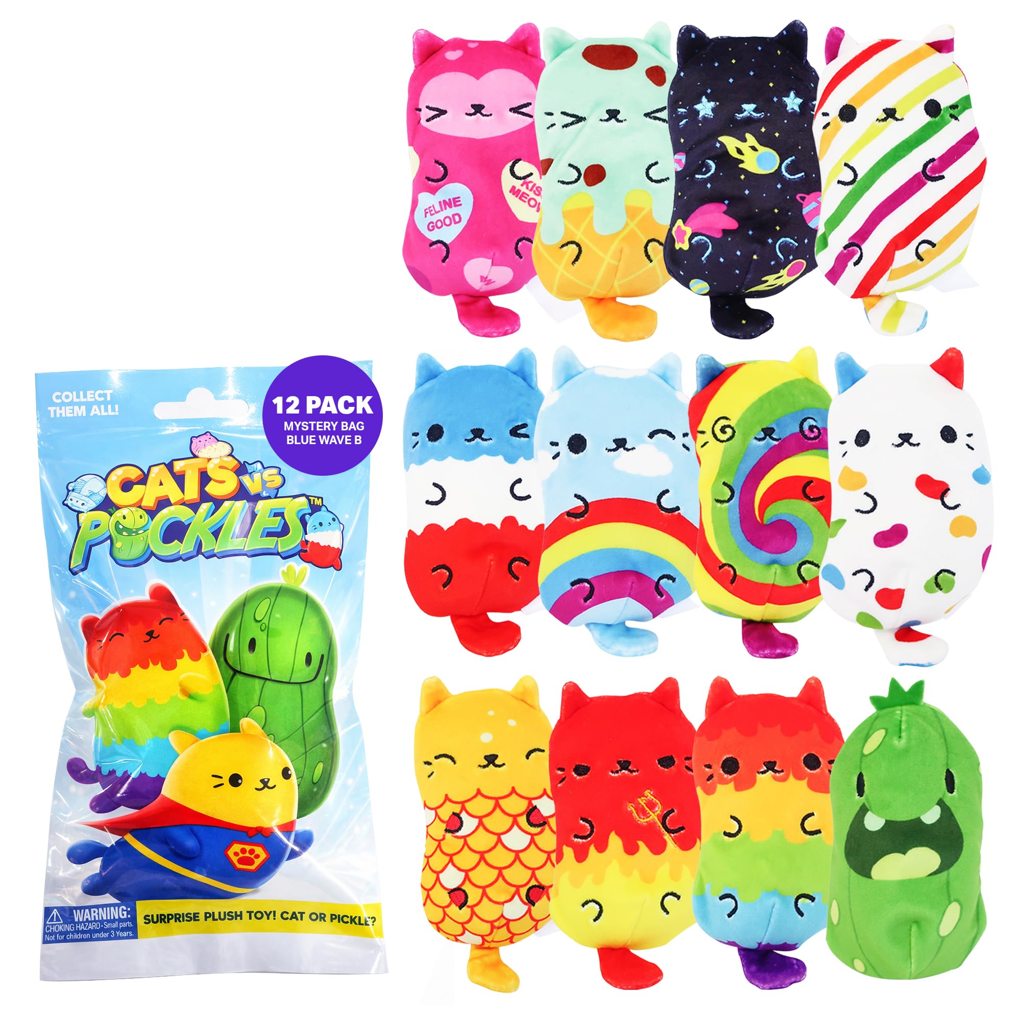 Amazon.com: Cats vs Pickles 12pk Mystery Bags Blue Wave B Bean