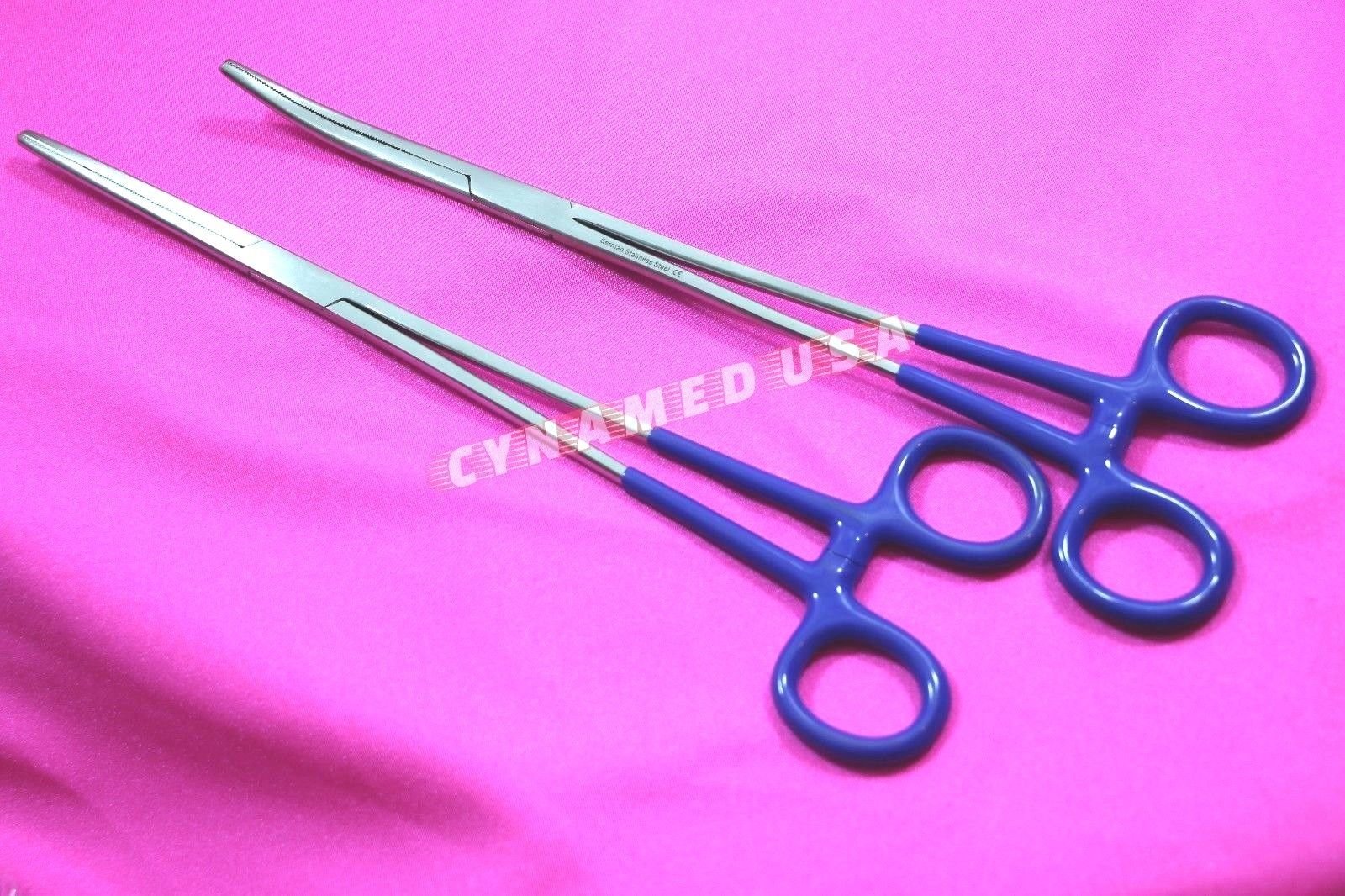 German Stainless Curved + Straight Forceps, Hemostat Forceps clamp 10