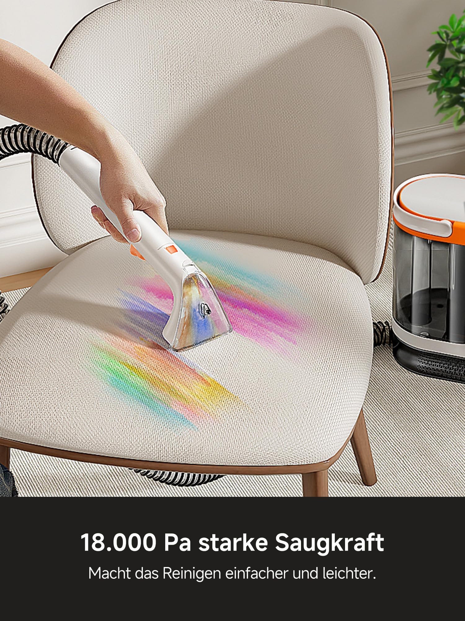 Uwant B300Pro Polsterreiniger Gerät Mit 18Kpa Teppichreiniger Waschsauger Geräuscharm Nasssauger Teppichreiniger Für Alltägliche Flecken Und Verschmutzungen Mit Schlauch Für Teppich Sofa Set of 1