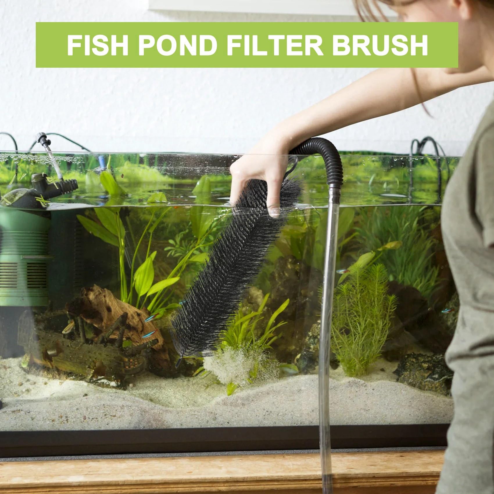 10 StüCke Edelstahl BüRste Aquarium Filter Aquarium Reinigen Werkzeuge BüRsten Teich Mischer Filter BüRsten Filter