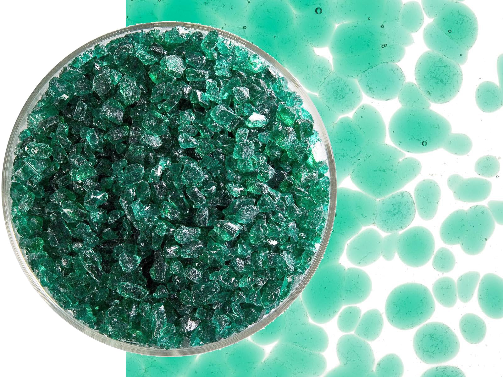 Emerald Green Transparent Glass Frit Coarse Bullseye COE 90 Fusible- 2 Ounces