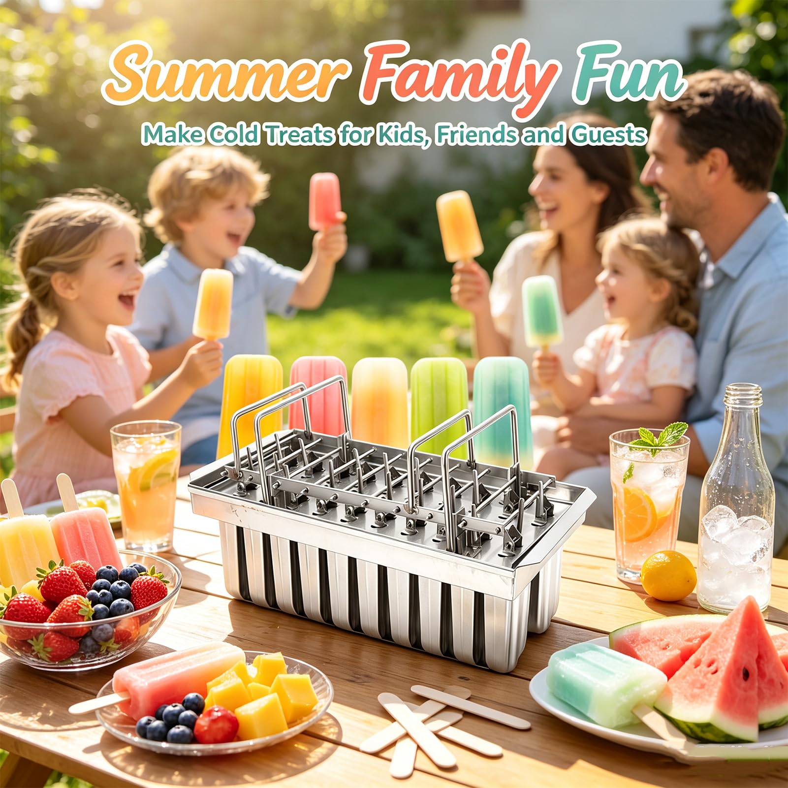 Moldes para Paletas de Acero Inoxidable de 20 Cavidades