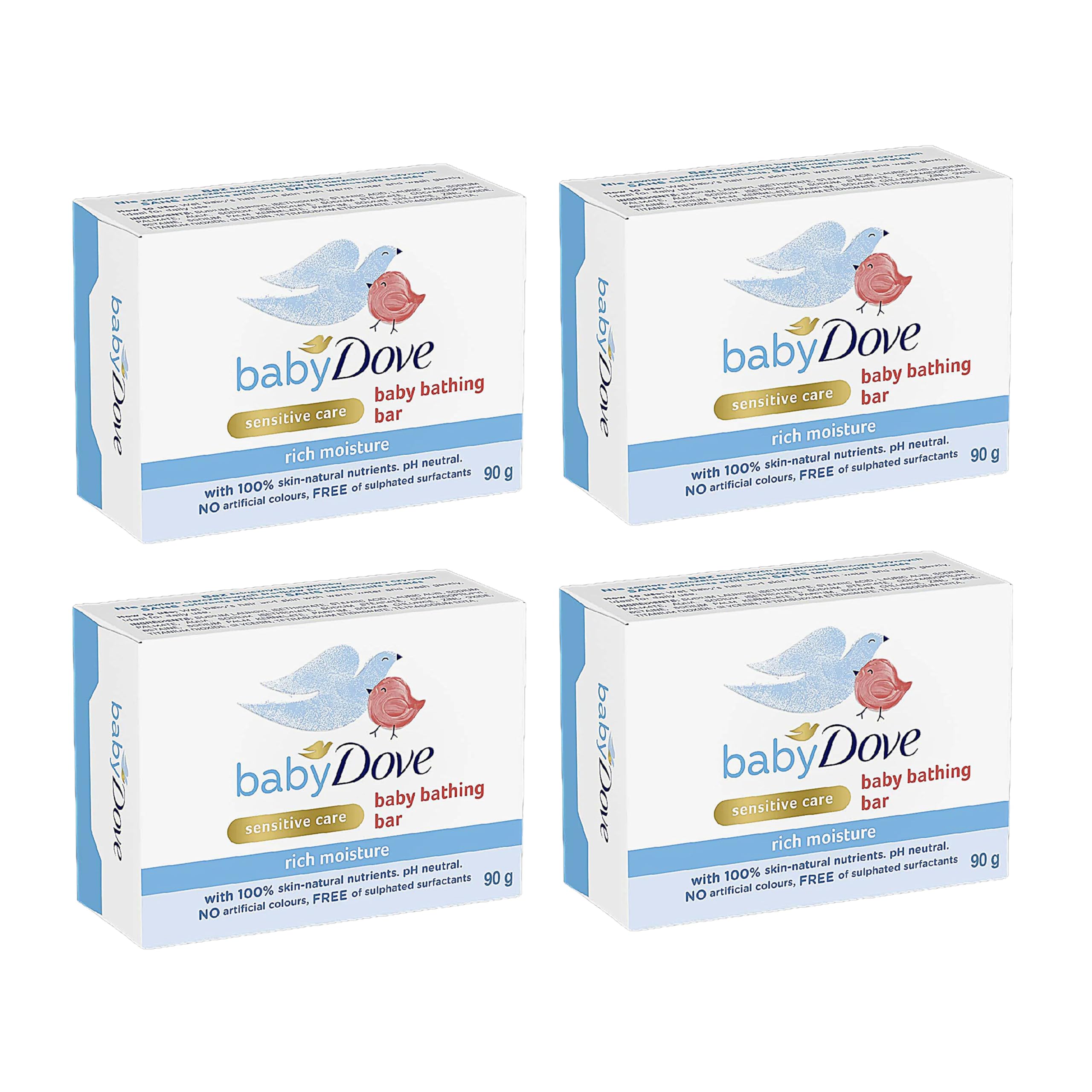 Vellomart Dovee Baby Bathing Soap Rich Moisture 4 x 90g – Gentle Cleansing, Soft & Nourishing Baby Skin Care, Hypoallergenic Mild Formula