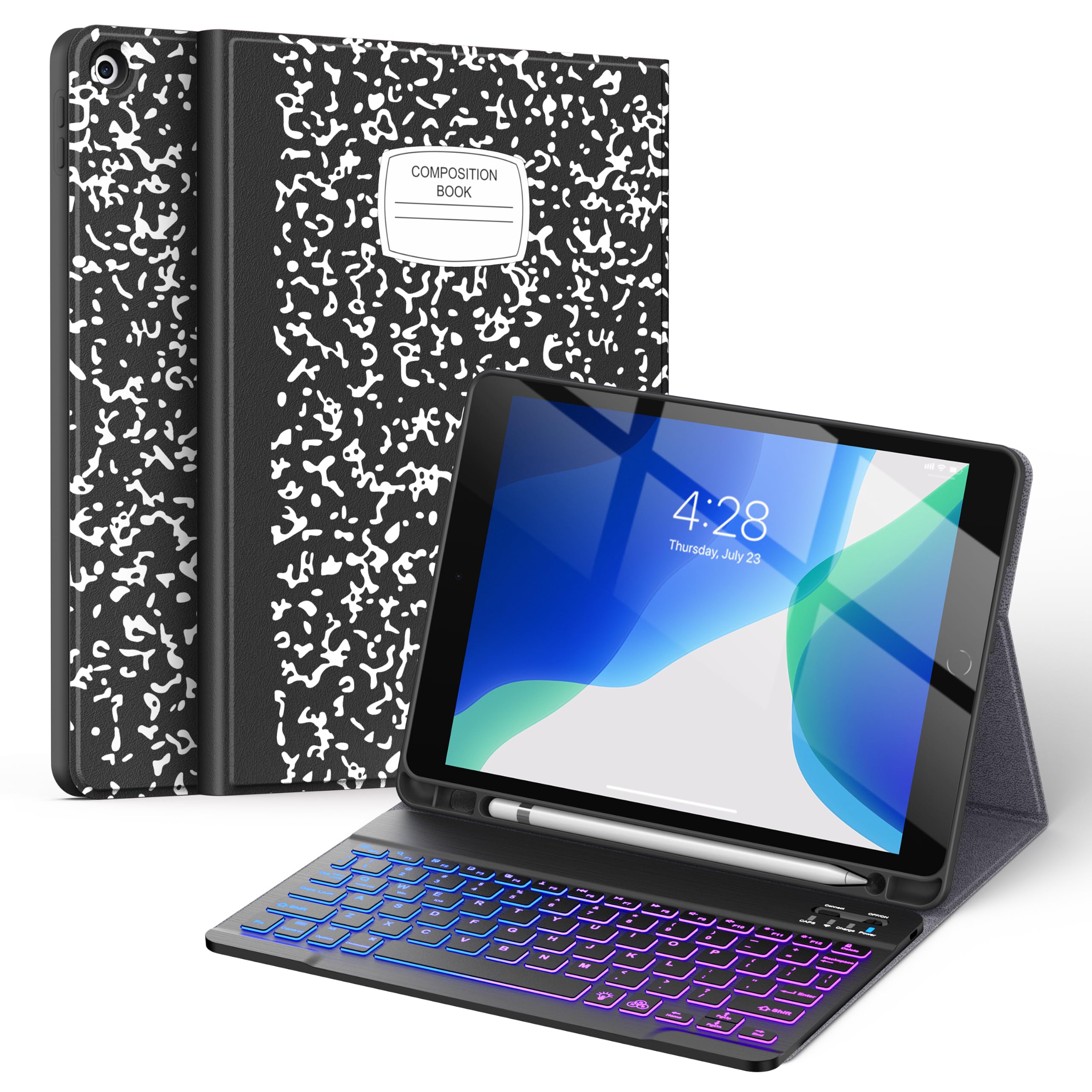 Supveco Funda con teclado para iPad de 9ª/8ª/7ª generación de 10.2 pulgadas