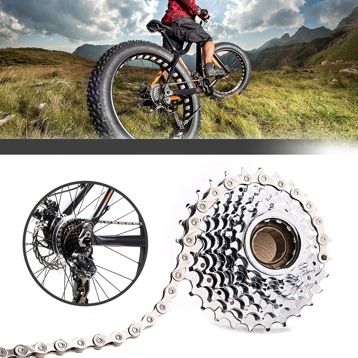 Catena per Bicicletta a 10 Velocità, Catena Mountain Bike, Catena Bici con Collegamento Rapido, Catene Universali Bicicletta, 1/2 x 11/128 Pollice 116 Collegamenti, per Mountain Bike, Bici da Strada
