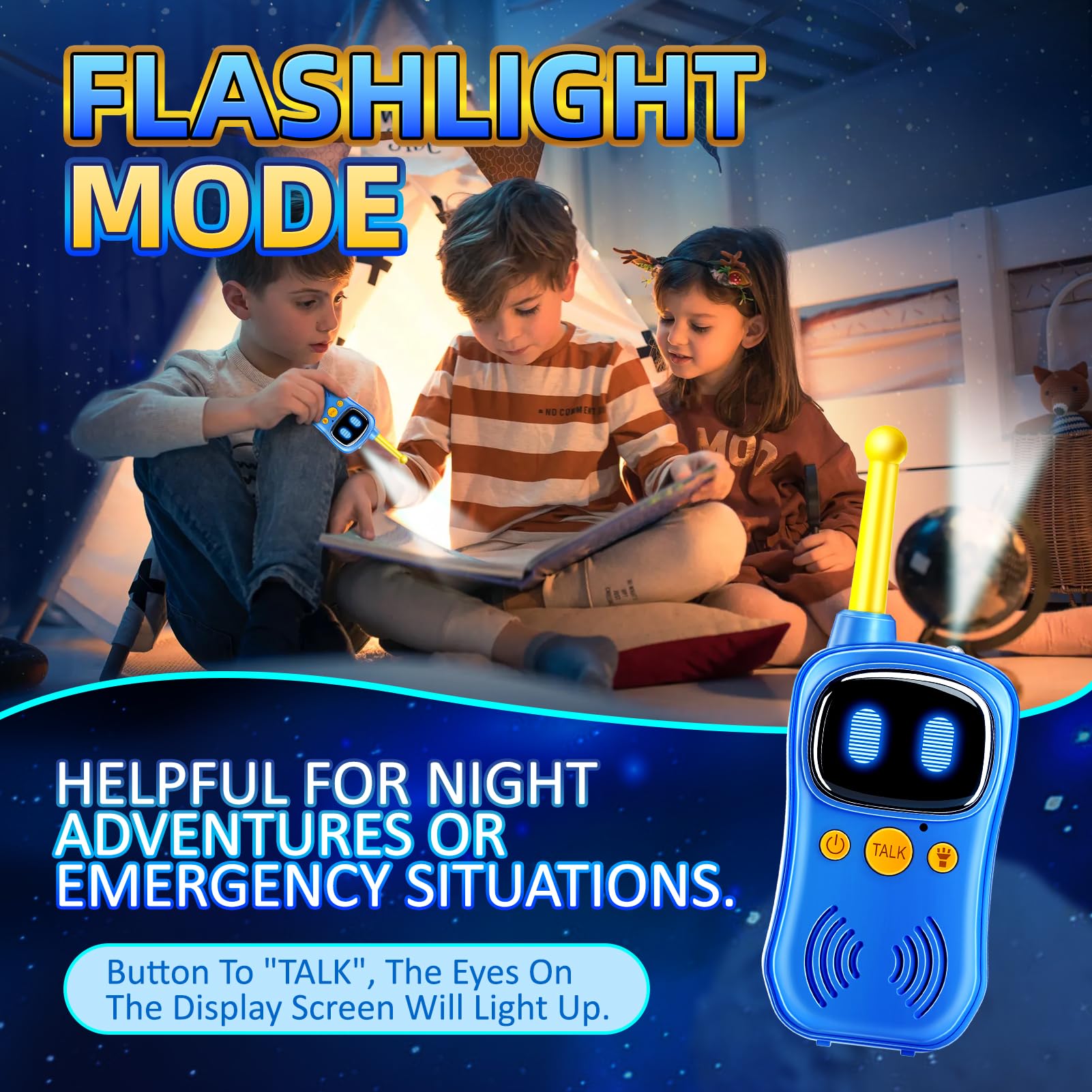 Walkie Talkies de astronauta, rango de conversación de 3000 pies, juguetes de robots para niños, paquete de 2, juguetes espaciales, regalos de cumpleaños para 3, 4, 5, 6, 7, 8, 9, 10 años, regalo 7
