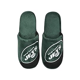 FOCO New York Jets NFL Mens Logo Staycation Slippers - L