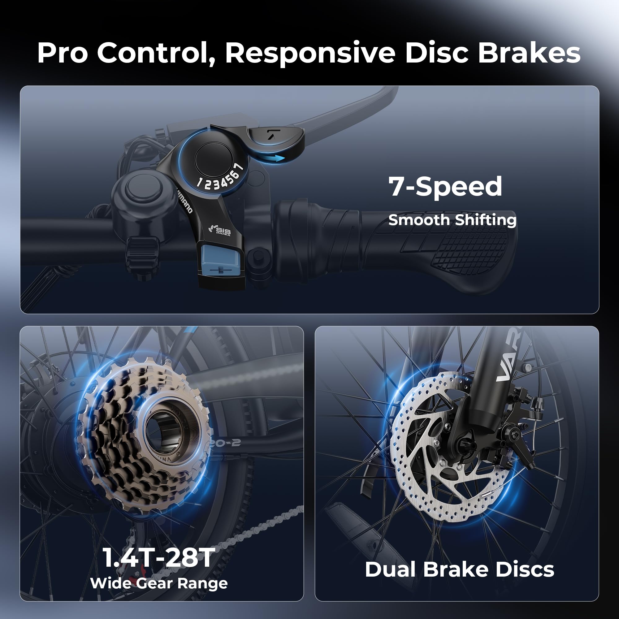 VARUN Electric Bike - Peak 750W Folding Ebike for Adults Up to 40 Miles 20MPH, 48V Removable Lithium-Battery, Stylish 20" Foldable Electric Bicycle Commuter for Women & Men