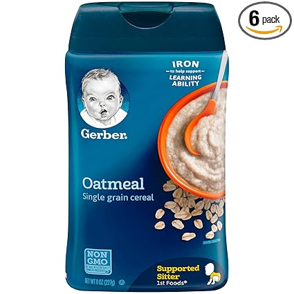 Amazon Com Gerber Single Grain Oatmeal Baby Cereal 8 Ounces Pack Of 6 Baby Food Cereal Everything Else