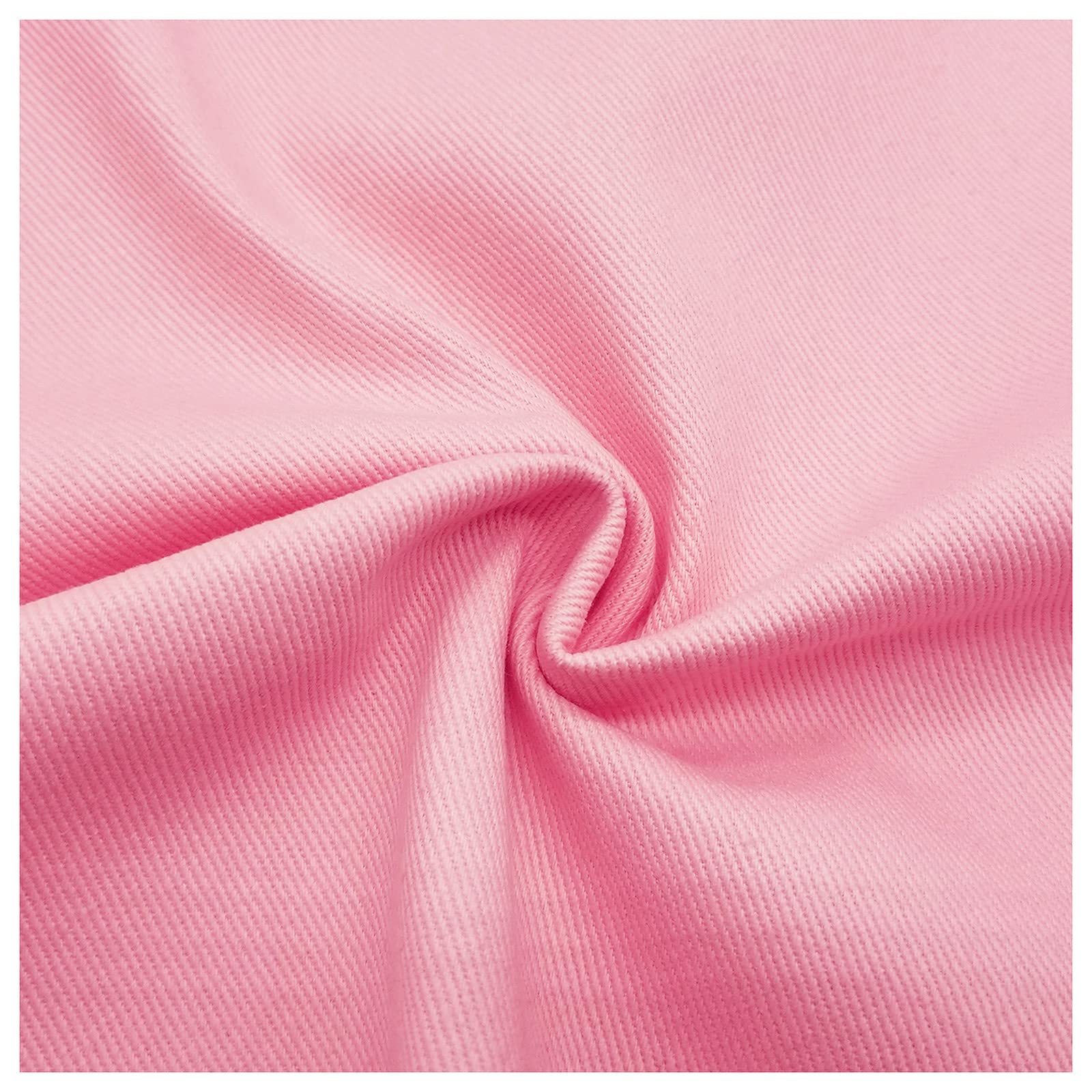Diy Hace Tejidos de Tela 100% Algodón Puro Vestido de Tela Vaquero Camiseta Colchoneta de Costura de Ropa 150 cm de Ancho a la Venta por Metro/Rosa